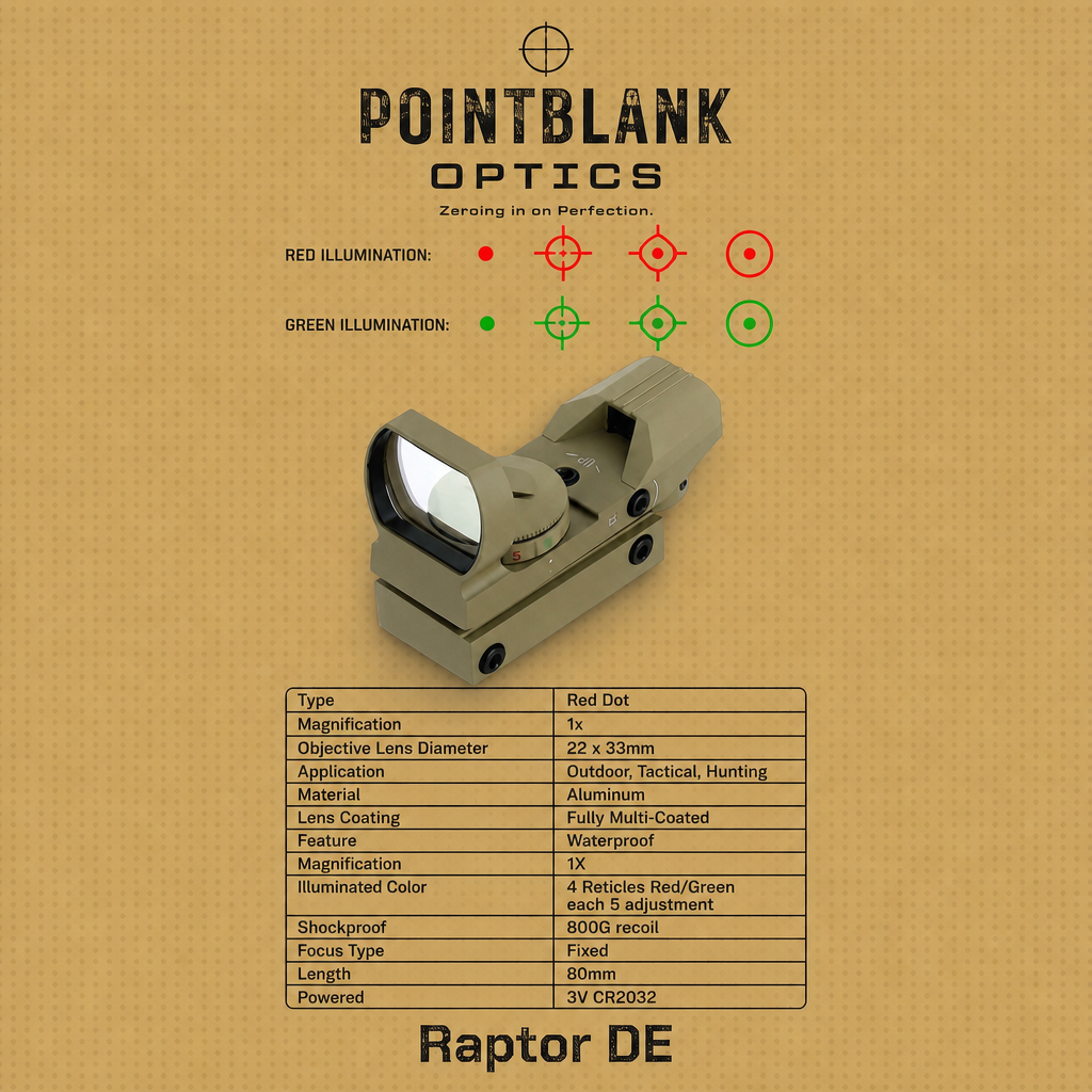 RAPTOR DE — Multi-Reticle Red/Green Dot - Image 9